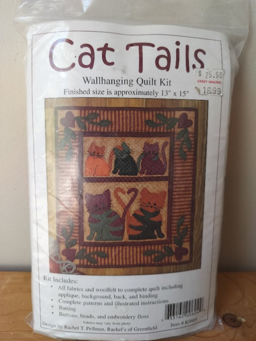 'Cat Tails' Vintage Kit for Wall Hanging Quilt